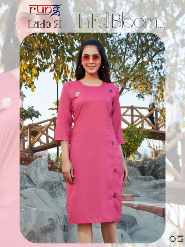 Rung Lado 21 Beautiful Rayon Kurti